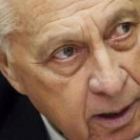 El primer ministro israelí, Ariel Sharon, ayer, cuando se dirigía a los miembros de su gabinete