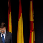 El presidente Mariano Rajoy, en un reciente homenaje a la bandera española