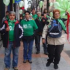 El colectivo contra la Sama-Velilla, al poco de emprender su marcha del centro de León a La Virgen d