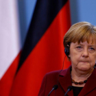 La canciller alemana, Angela Merkel, durante su visita a Polonia.