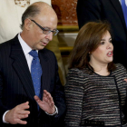 Montoro y Sáenz de Santamaría, ayer, en el acto central del Día de la Constitución.