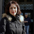 Juana Rivas, a la salida de los juzgados de Cagliari (Cerdeña).