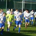 El equipo de Estella realizó una sesión de entrenamiento ayer en Compostilla.