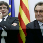 Carles Puigdemont y Artur Mas en una imagen de archivo del Comité Nacional del PDeCAT.