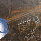 Imagen tomada desde un globo realizada por una de las empresas que han hecho pruebas desde el Aeropuerto de León.  ZERO2INFINITY