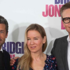 Renée Zellweger, posa junto a Colin Firth (derecha) y Patrick Dempsey, este viernes en Madrid.
