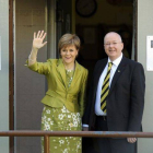 Sturgeon, tras depositar su voto en Glasgow.