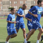 Yuri junto a Zamora, durante un reciente entrenamiento de la Deportiva en el Colomán Trabado.
