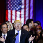 El precandidato republicano Donald Trump pronuncia un discurso en Connecticut. JUSTIN LANE