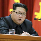 Kim Jong-un, durante un discurso en Pionyang, el 12 de enero.