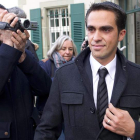 Contador llega a primera hora de la mañana a la sede del Tribunal de Arbitraje Deportivo.