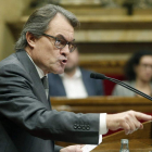 El presidente de la Generalitat en funciones, Artur Mas, en el debate de investidura.