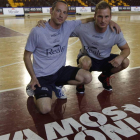 Denis Krivoshlykov y Martin Stranovsky, antes de entrenar ayer en el Palacio para preparar el partido ante el Barça.