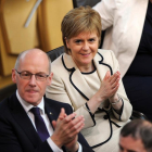 La ministra principal de Escocia, Nicola Sturgeon, durante el debate de los resultados del  'brexit' en el Parlamento escocés.