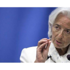 La directora gerente del FMI, Christine Lagarde, durante una conferencia en Washington, el lunes.
