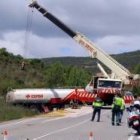 Estado en el que quedó el Citroën en el que viajaba el herido grave