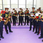 Intervención de bandas de Semana Santa en el León Plaza.