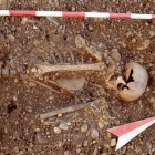 Esqueleto de un varón fallecido probablemente por la peste, en el sitio arqueologico de Haunstetten Postillionstrasse.
