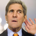 El secretario de Estado de EEUU, John Kerry, en una rueda de prensa, este miércoles.
