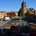 Imagen que presentaba ayer la plaza con las obras de remodelación del espacio. MEDINA