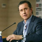 Jorge Valdano, durante la rueda de prensa que ofreció tras el anuncio de su cese.