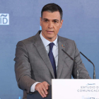 El presidente del Gobierno, Pedro Sánchez, ayer, en un acto económico. KIKO HUESCA