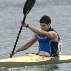 Guillermo Fidalgo durante la competición en aguas gallegas.