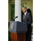 Obama, en su intervención en la Casa Blanca.