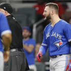 Kevin Pillar durante el partido contra Atlanta Braves.