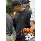 Tiger Woods durante su entrenamiento de ayer en el campo de Muirfield