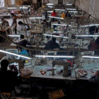 Una fábrica de calzado en un barrio chino de Chengdu.