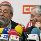 Fernández Toxo y Cándido Méndez, durante la rueda de prensa conjunta.