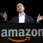 El consejero delegado de Amazon, Jeff Bezos, durante una conferencia, en Santa Monica (California)