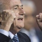 Joseph Blatter, tras su reelección durante el 65.º Congreso de la institución.