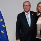 El presidente de la Comisión Europea, Jean Claude Juncker, y la responsable de política Exterior de la UE, Federica Mogherini.
