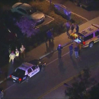 Imagen aérea del despliegue policial en torno al bar de California en el que se ha producido el tiroteo.