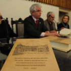 Antonio Viñayo, Ángel Hermida, Maurilio Pérez y Victoria Seca, en la presentación de los archivos de