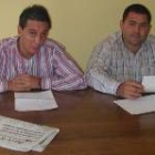 Los responsables en la Vasco de UGT, Ángel Fernández y de USO, Marco Antonio, ayer en Santa Lucía