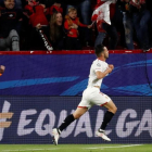 Sarabia celebra el gol del Sevilla