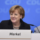 La presidenta de la CDU, la canciller Angela Merkel.
