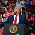 Donald Trump, durante su mitin de inicio de campaña, este martes en Orlando.