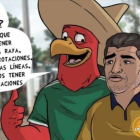 Viñeta publicada en México haciendo referencia al seleccionado mexicano y Diego Armando Maradona.