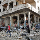 Lugar en el que tuvo lugar un atentado en Homs. efe