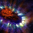 Imagen de archivo de una la recreación artística del nacimiento de una supernova.