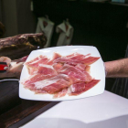 Un plato de jamón ibérico.