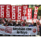 La manifestación comenzó en la sede de Comisiones Obreras y finalizó en la plaza de San Marcelo.
