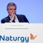 El presidente de Naturgy, Francisco Reynés, durante la junta general de accionistas. CHEMA MOYA