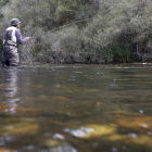 Un pescador en uno de los muchos ríos existentes a lo largo y ancho de la provincia. FERNANDO OTERO