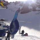 El esquiador fue evacuado en helicóptero de la estación.