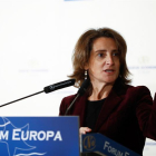 La ministra Ribera, el pasado día 15, en un desayuno informativo